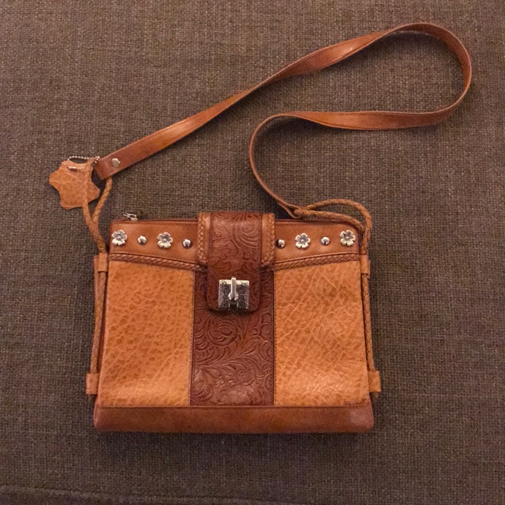Genuine leather western-style purse.